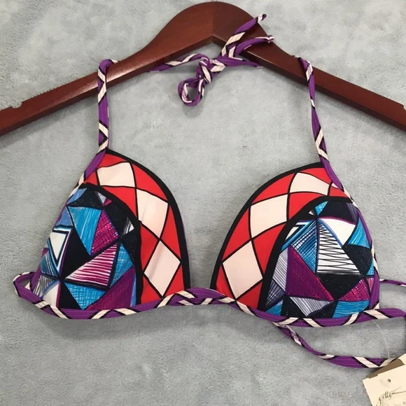 Gottex Virginia Geometric String Bikini Top and Matching Bottom Size 8 New - Picture 7 of 9